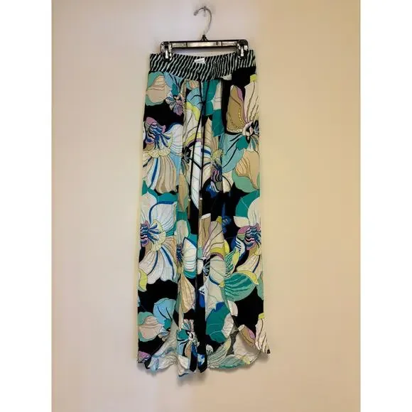 Trina Turk “Sinatra Flora” Split-Leg Swim Cover-Up Pants XS - Picture 4 of 10